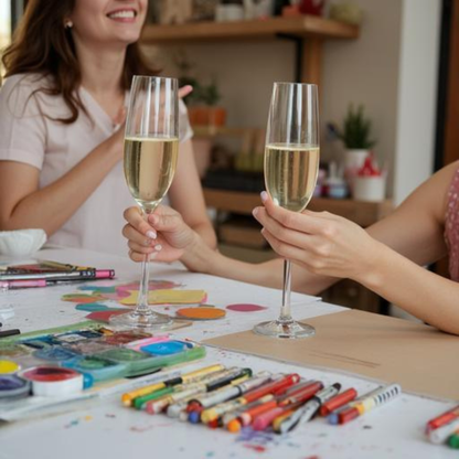 Låt kreativiteten bubbla!  Workshop med bubbel